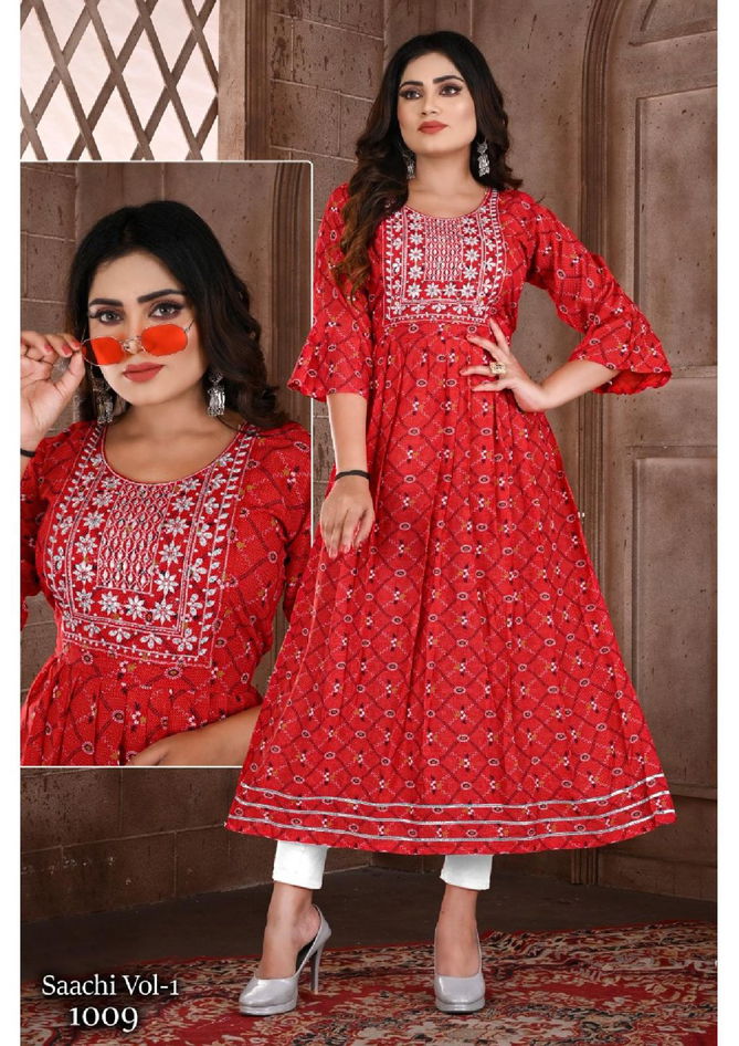 Beauty Saachi 1 Ethnic Wear Wholesale Anarkali Kurti Rayon Catalog
